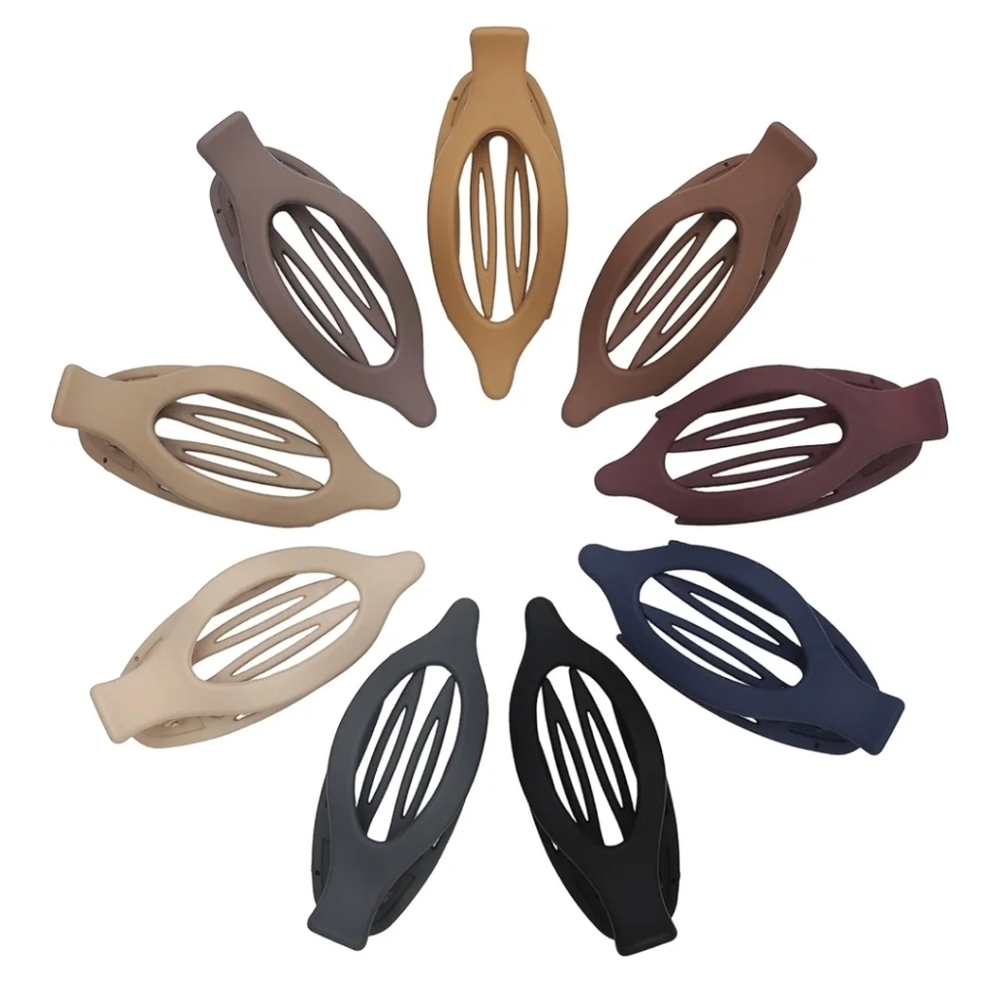 Set of 8 Flat Matte Hair Clips